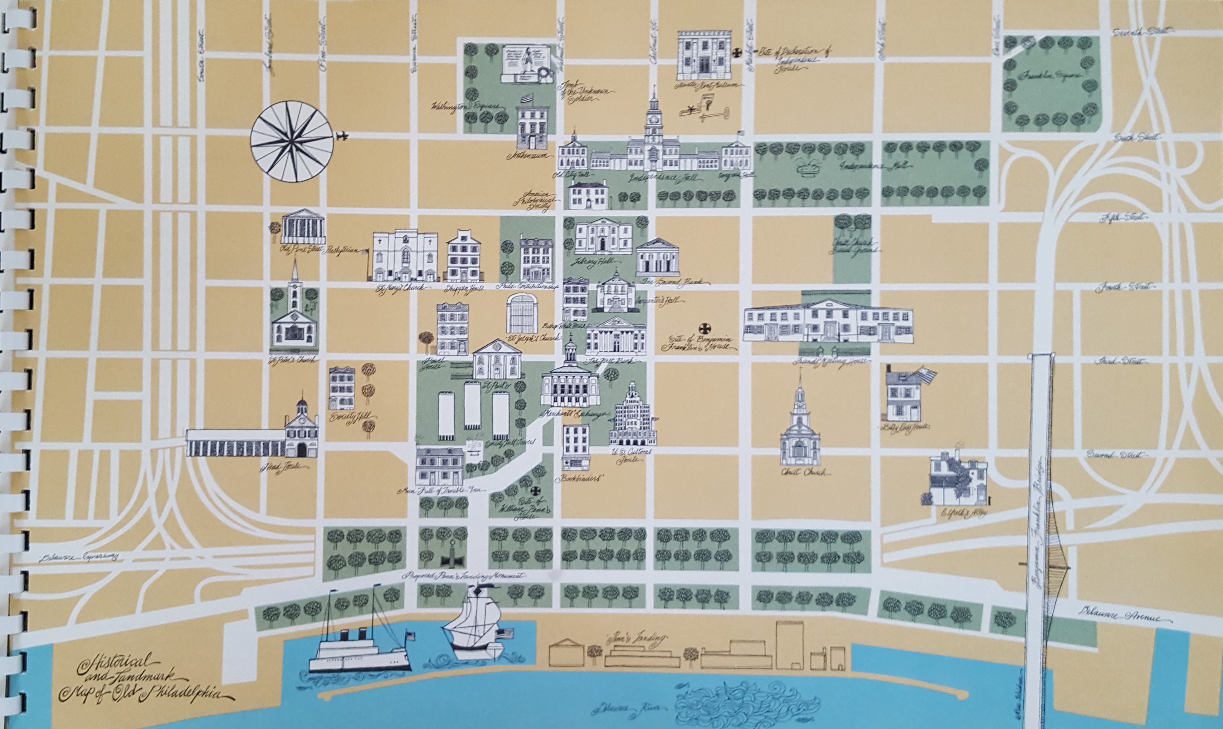 Artist’s rendering showing cover making connection between the waterfront and the historic district